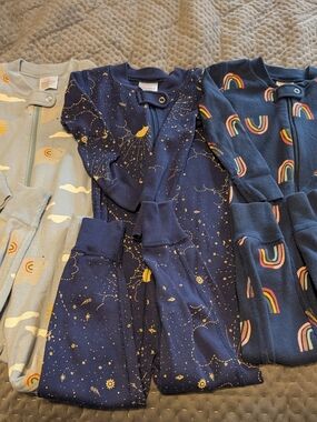 Set Of 3 Hanna Andersson Zip Rompers
